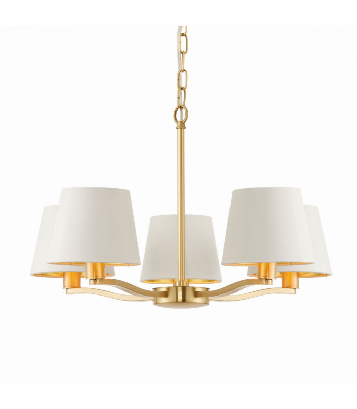 Harvey 5 Light Multi Arm Ceiling Pendant Satin Brushed Gold