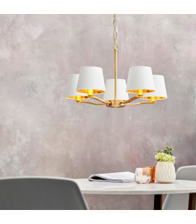 Harvey 5 Light Multi Arm Ceiling Pendant Satin Brushed Gold-1