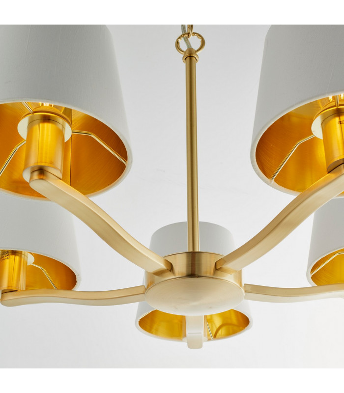 Harvey 5 Light Multi Arm Ceiling Pendant Satin Brushed Gold-4