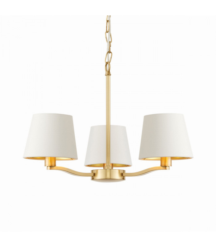 Harvey 3 Light Multi Arm Ceiling Pendant Satin Brushed Gold
