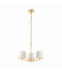 Harvey 3 Light Multi Arm Ceiling Pendant Satin Brushed Gold, Vintage White Silk Effect, E14