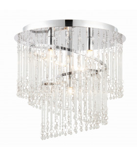 Camille 4 Light Spiral Flush Ceiling Light Chrome