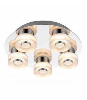 Rita 5 Light Bathroom Flush Ceiling Light Chrome