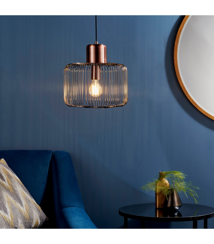 Nicola 1 Light Ceiling Wire Pendant Antique Copper-1