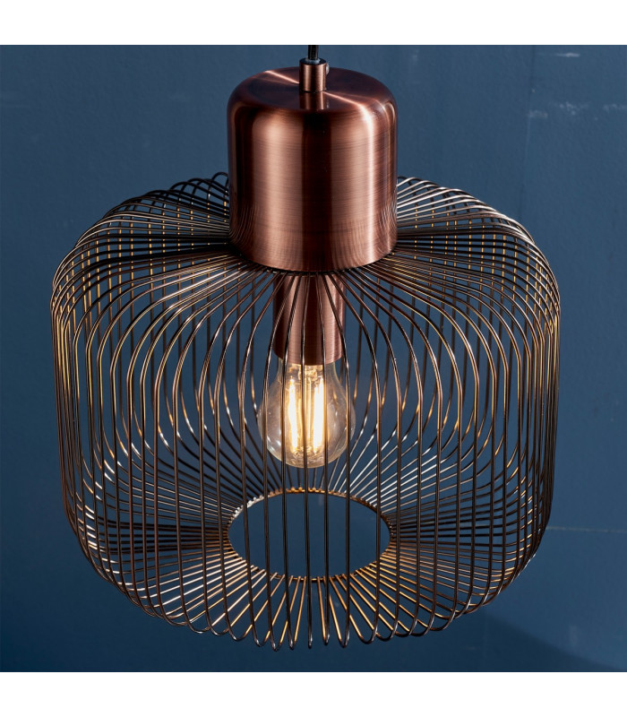Nicola 1 Light Ceiling Wire Pendant Antique Copper-3