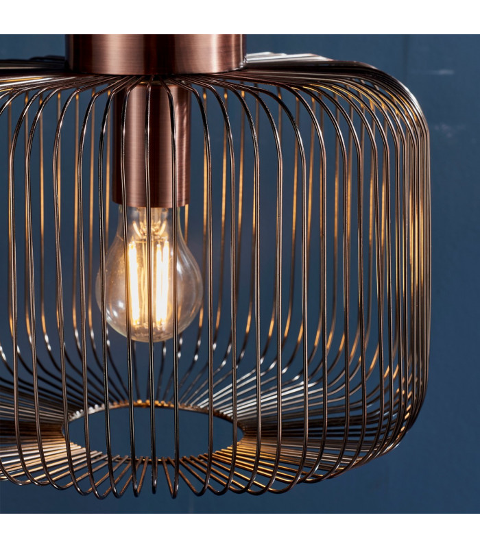 Nicola 1 Light Ceiling Wire Pendant Antique Copper-4
