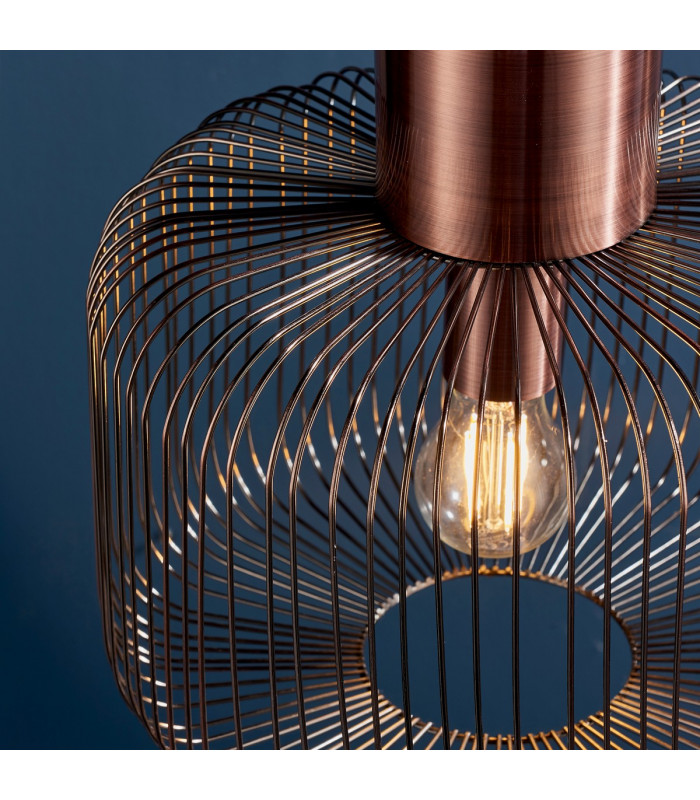 Nicola 1 Light Ceiling Wire Pendant Antique Copper-5