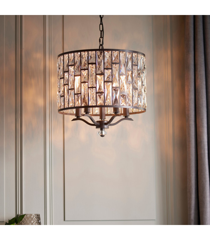Belle 5 Light Ceiling Pendant Dark Bronze-1