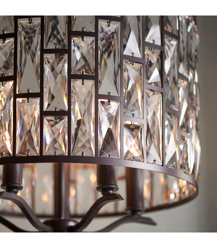 Belle 5 Light Ceiling Pendant Dark Bronze-2