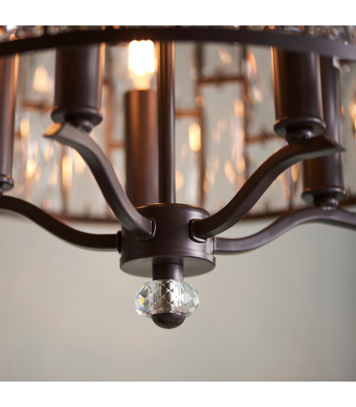 Belle 5 Light Ceiling Pendant Dark Bronze-3