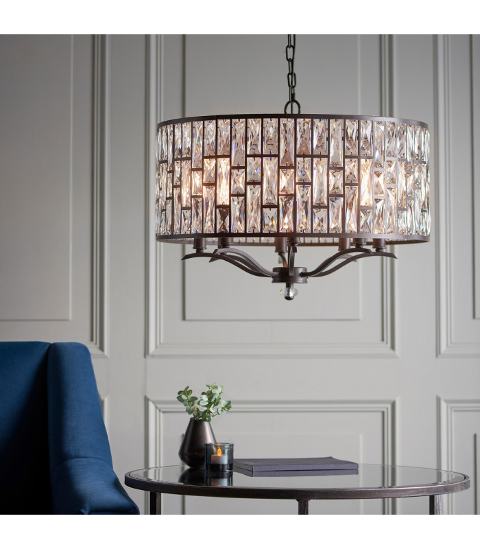 Belle 8 Light Ceiling Pendant Dark Bronze-1