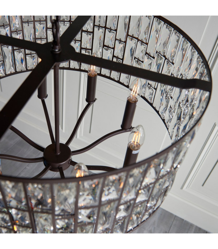 Belle 8 Light Ceiling Pendant Dark Bronze-3