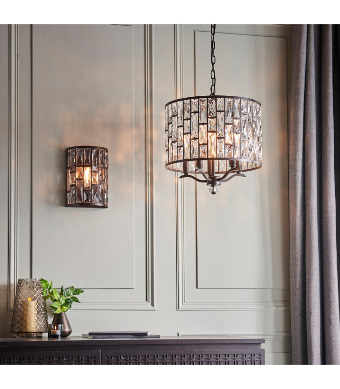 Belle 1 Light Indoor Wall Light Dark Bronze-3