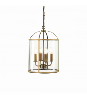 Lambeth 4 Light Ceiling Pendant Antique Brass