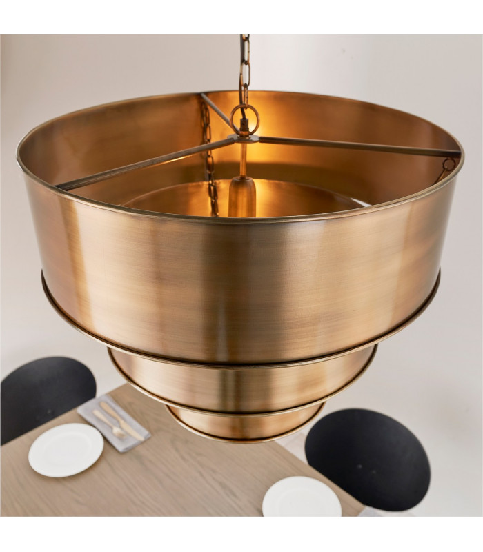 Morad 1 Light Cylindrical Ceiling Pendant Antique Brass-2