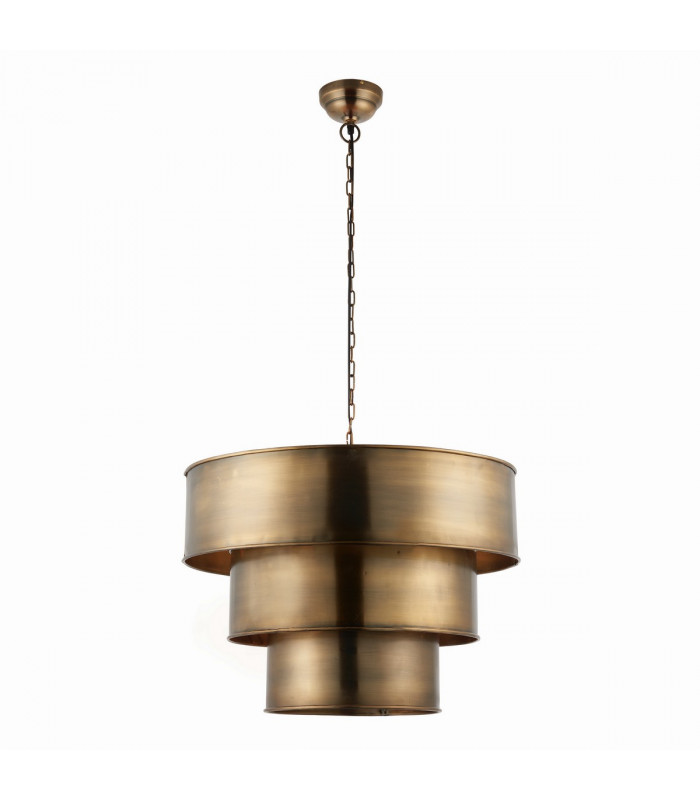 Morad 1 Light Cylindrical Ceiling Pendant Antique Brass, E27