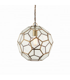 Miele 1 Light Spherical Ceiling Pendant Antique Brass