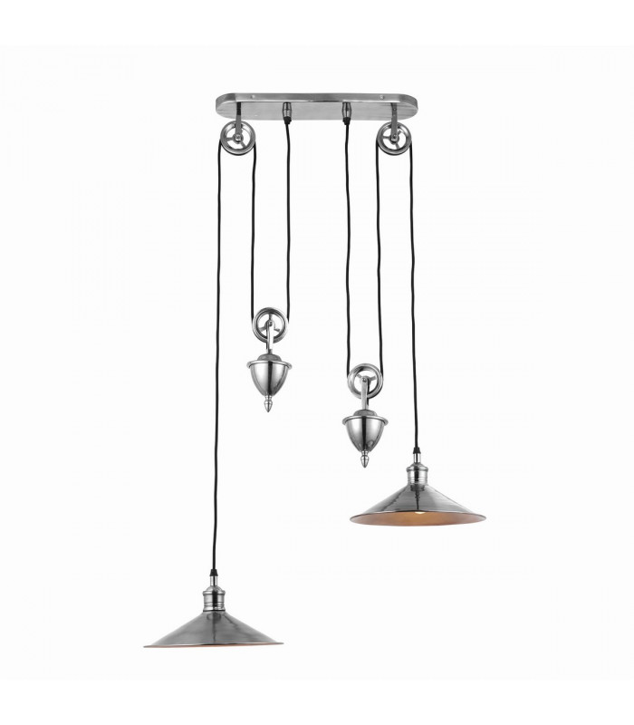 Victoria 2 Light Dome Ceiling Pendant Antique Silver
