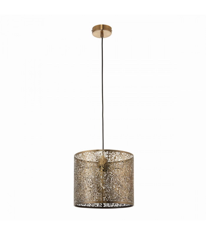 Secret Garden Floral Leaves Cylindrical Ceiling Pendant Light Antique Brass, E27