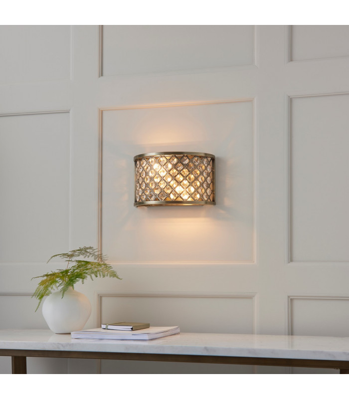 Hudson 2 Light Indoor Wall Light Antique Brass-2