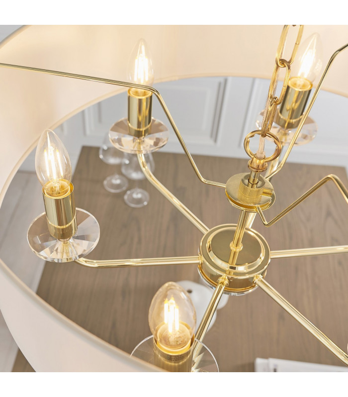 Nixon 6 Light Multi Arm Ceiling Pendant Brass-4
