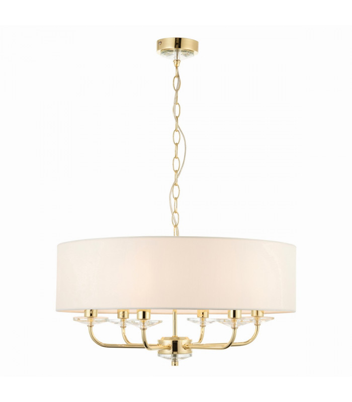 Nixon 6 Light Multi Arm Ceiling Pendant Brass, E14