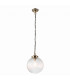 Brydon 25cm Globe Ceiling Pendant Antique Brass, Clear Glass, E27