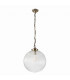 Brydon 35cm Globe Ceiling Pendant Antique Brass, Clear Glass, E27