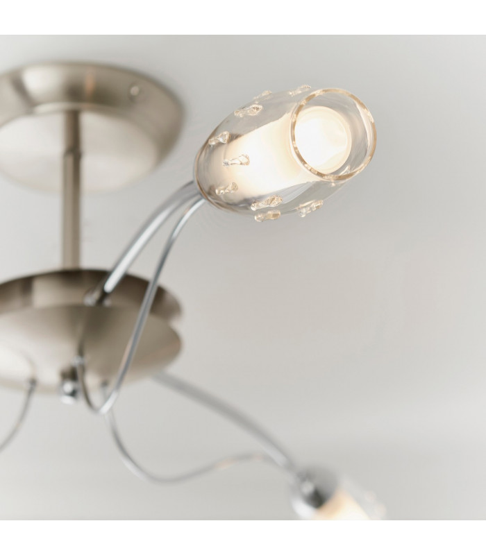 Mercury 3 Light Semi Flush Multi Arm Ceiling Light Satin Chrome-4
