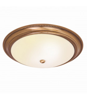 Atlas 2 Light Flush Ceiling Light Antique Brass
