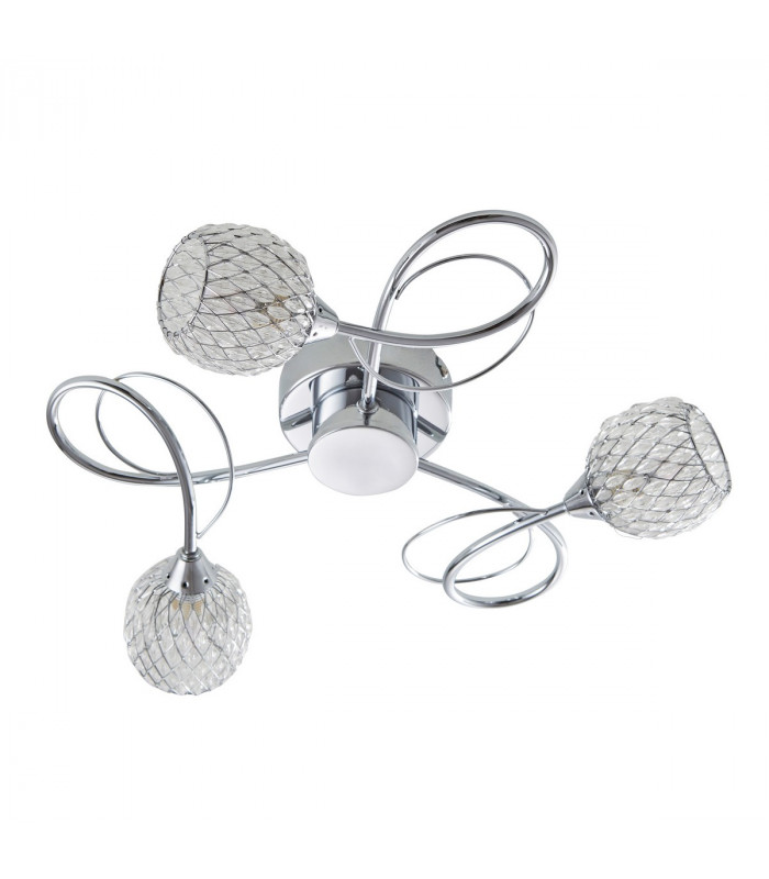 Aherne 3 Light Semi Flush Multi Arm Ceiling Light Chrome-5