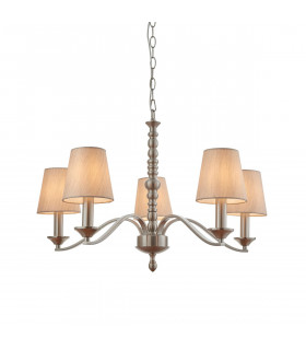 Astaire 5 Light Multi Arm Ceiling Pendant Satin Nickel