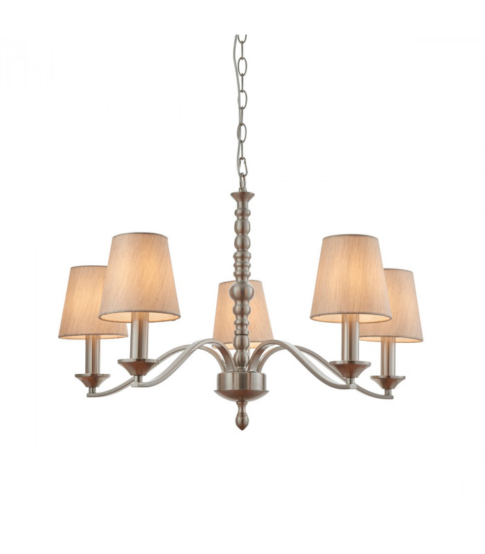 Astaire 5 Light Multi Arm Ceiling Pendant Satin Nickel
