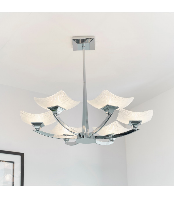 Ayres 6 Light Semi Flush Multi Arm Ceiling Light Chrome-1