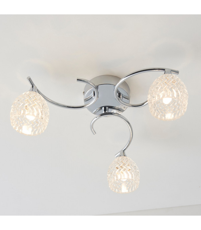 Boyer 3 Light Semi Flush Multi Arm Ceiling Light Chrome-1