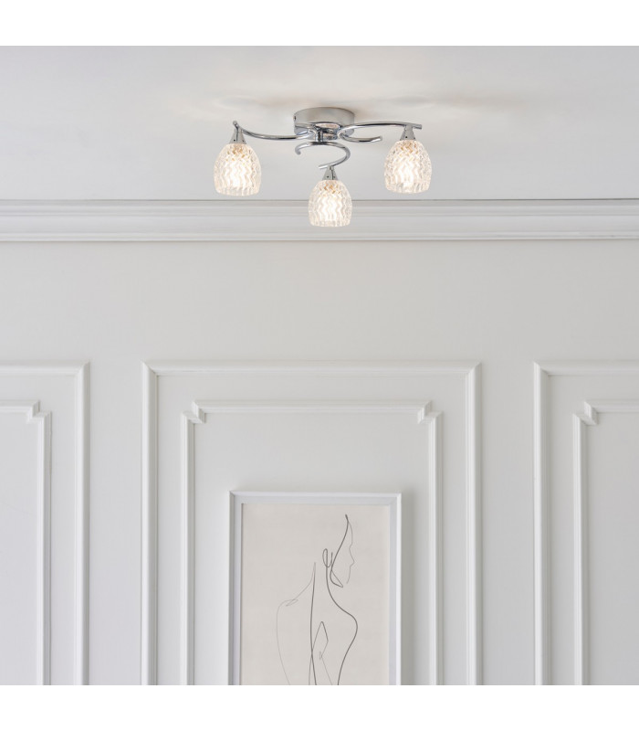 Boyer 3 Light Semi Flush Multi Arm Ceiling Light Chrome-2