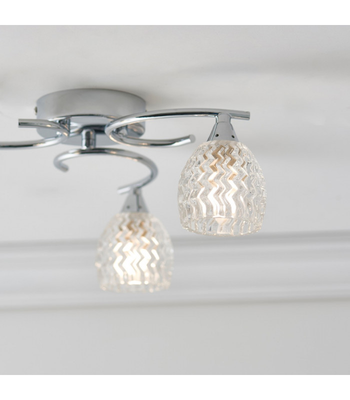 Boyer 3 Light Semi Flush Multi Arm Ceiling Light Chrome-4