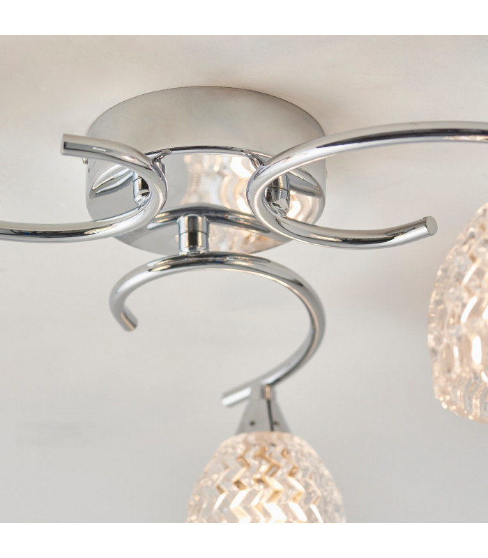 Boyer 3 Light Semi Flush Multi Arm Ceiling Light Chrome-5