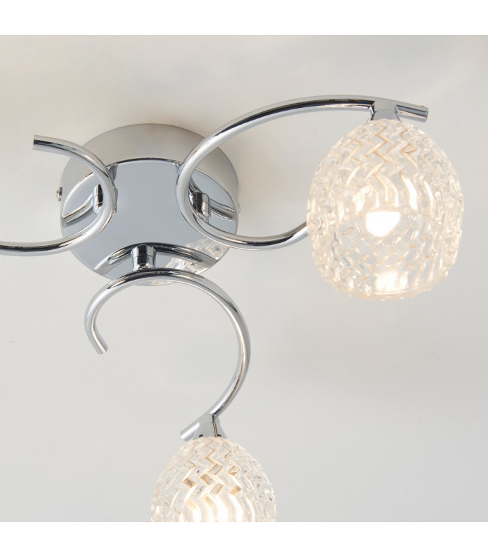 Boyer 3 Light Semi Flush Multi Arm Ceiling Light Chrome-6