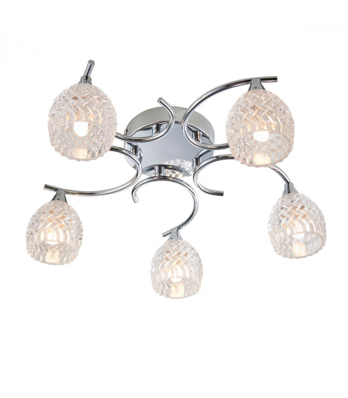 Boyer 5 Light Semi Flush Multi Arm Ceiling Light Chrome