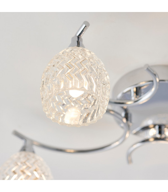 Boyer 5 Light Semi Flush Multi Arm Ceiling Light Chrome-6