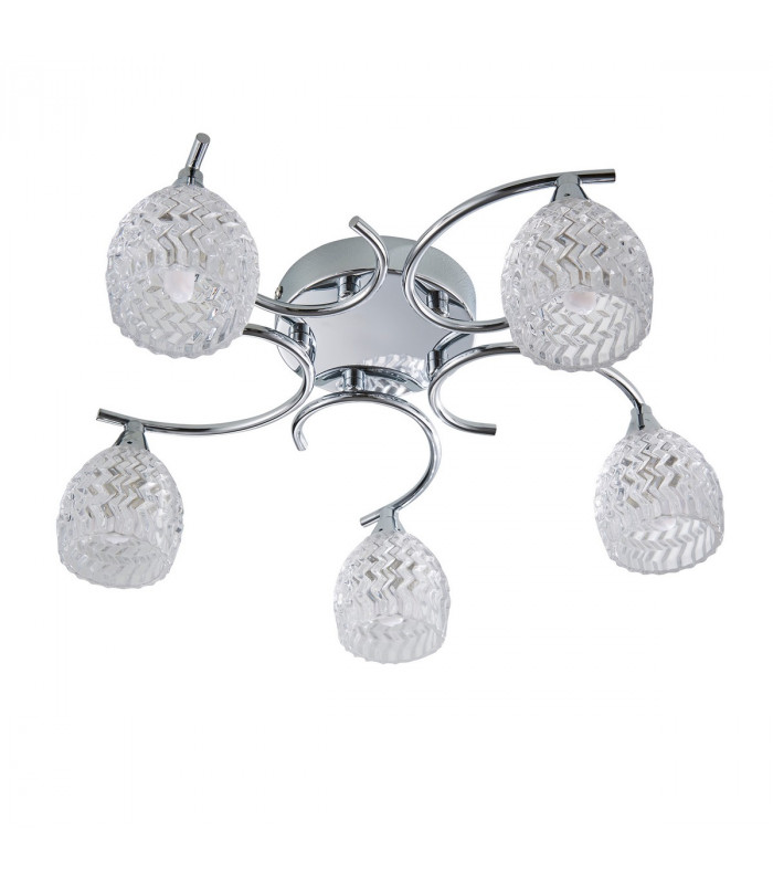 Boyer 5 Light Semi Flush Multi Arm Ceiling Light Chrome, G9