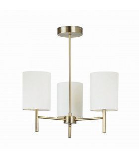 Brio 3 Light Semi Flush Multi Arm Ceiling Light Antique Brass