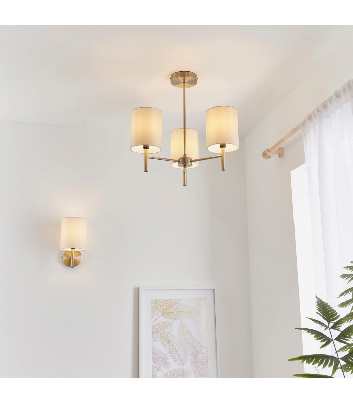 Brio 3 Light Semi Flush Multi Arm Ceiling Light Antique Brass-2
