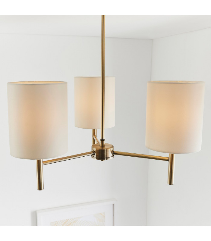 Brio 3 Light Semi Flush Multi Arm Ceiling Light Antique Brass-3