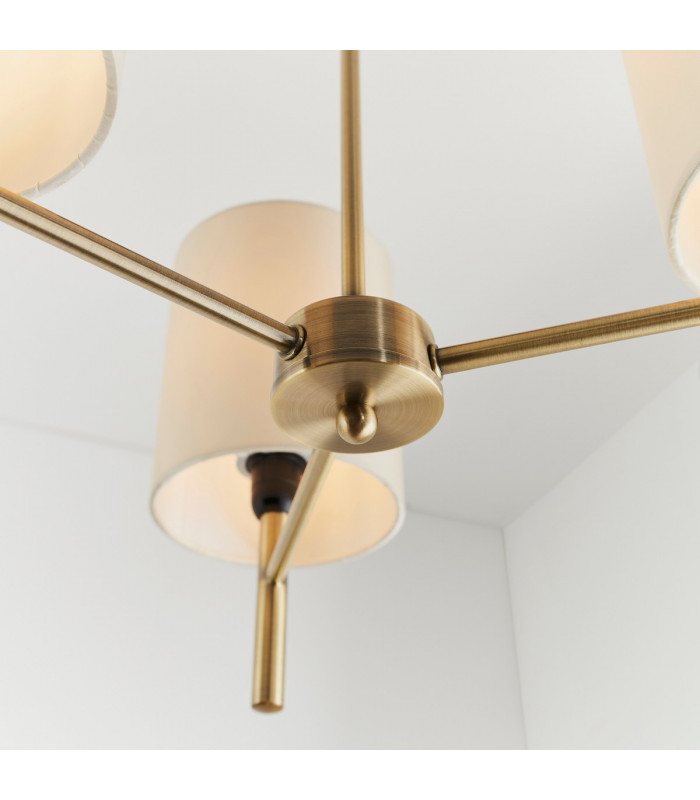 Brio 3 Light Semi Flush Multi Arm Ceiling Light Antique Brass-5