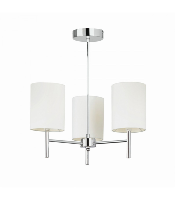 Brio 3 Light Semi Flush Multi Arm Ceiling Light Chrome