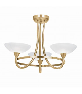 Cagney 3 Light Semi Flush Multi Arm Ceiling Light Antique Brass