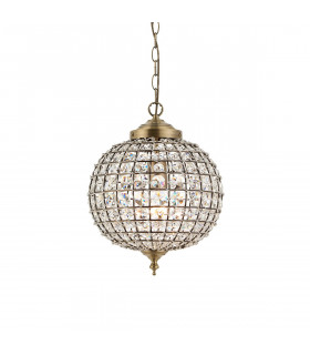 Tanaro 1 Light Ceiling Globe Pendant Antique Brass