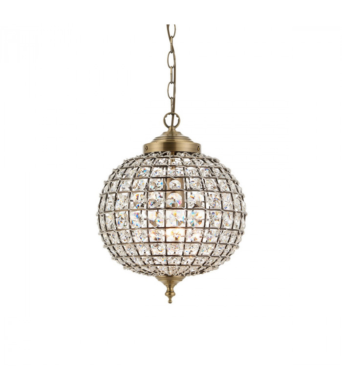 Tanaro 1 Light Ceiling Globe Pendant Antique Brass